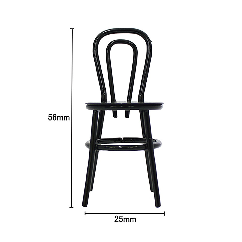 黒いシングルチェア | ミニチュアパーツ | ビリーの手作りドールハウス