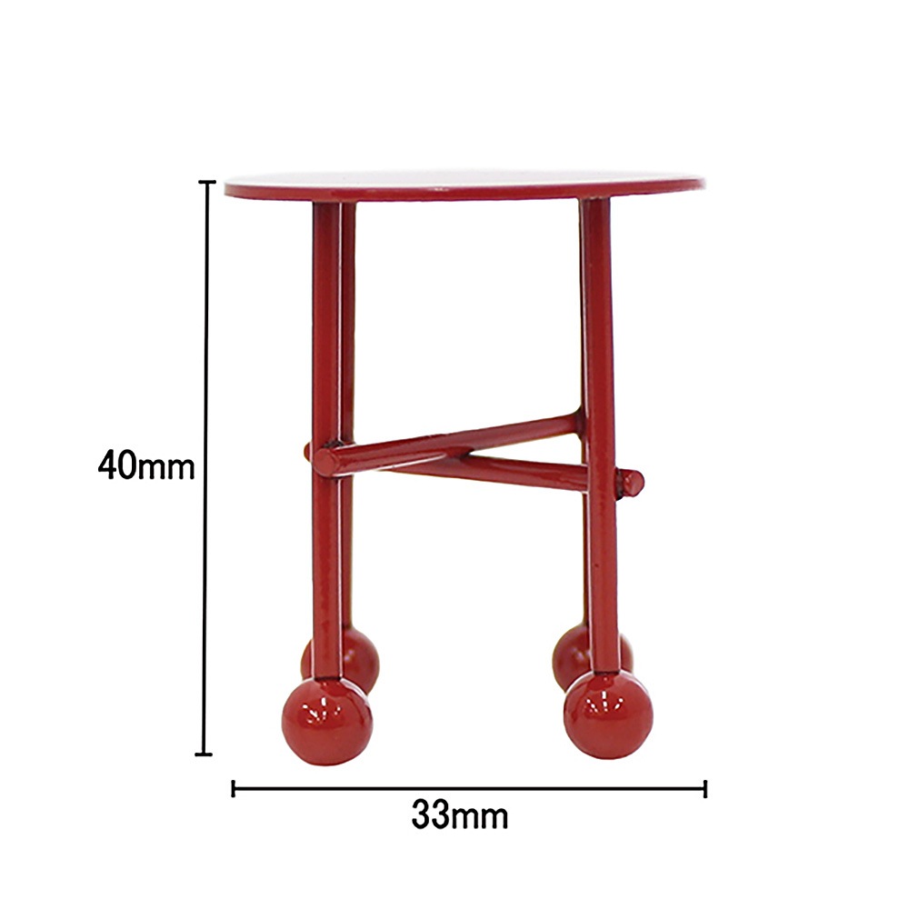 赤いミニテーブル | ミニチュアパーツ | ビリーの手作りドールハウス