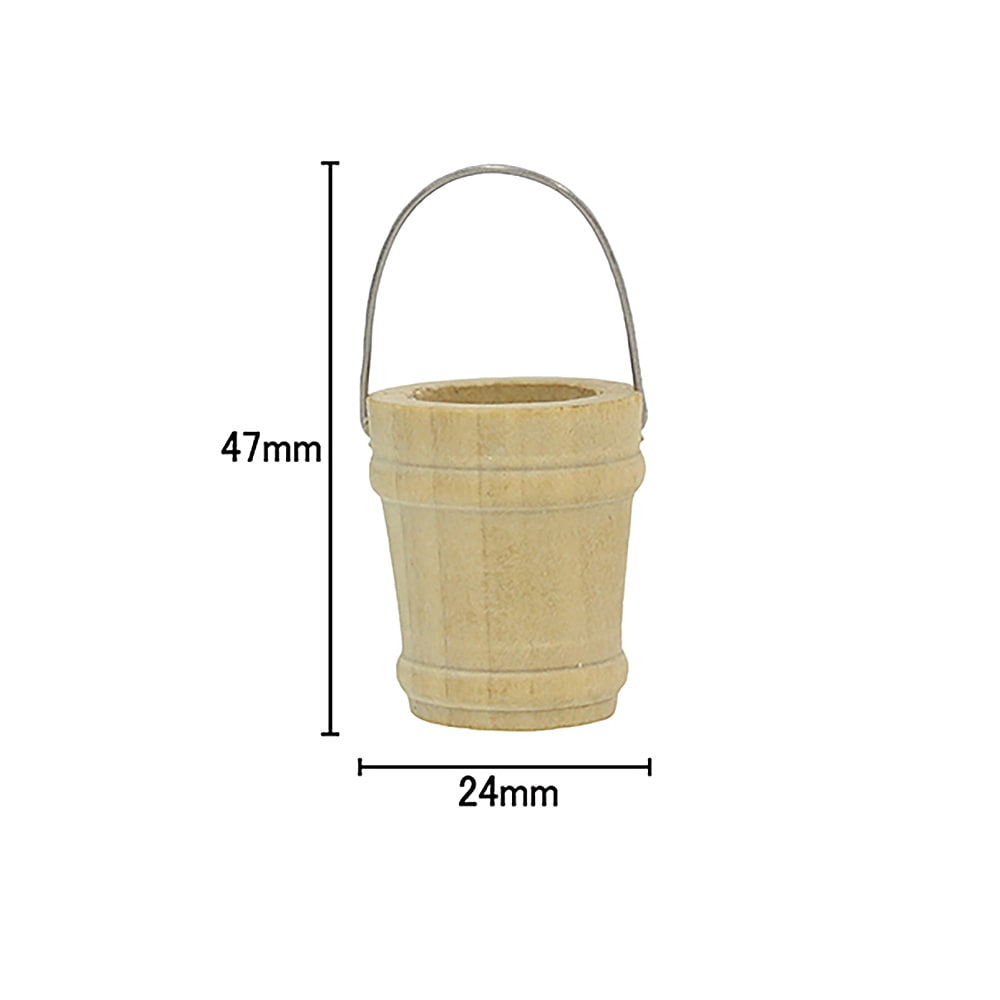 木製バケツ | ミニチュアパーツ | ビリーの手作りドールハウスキットと