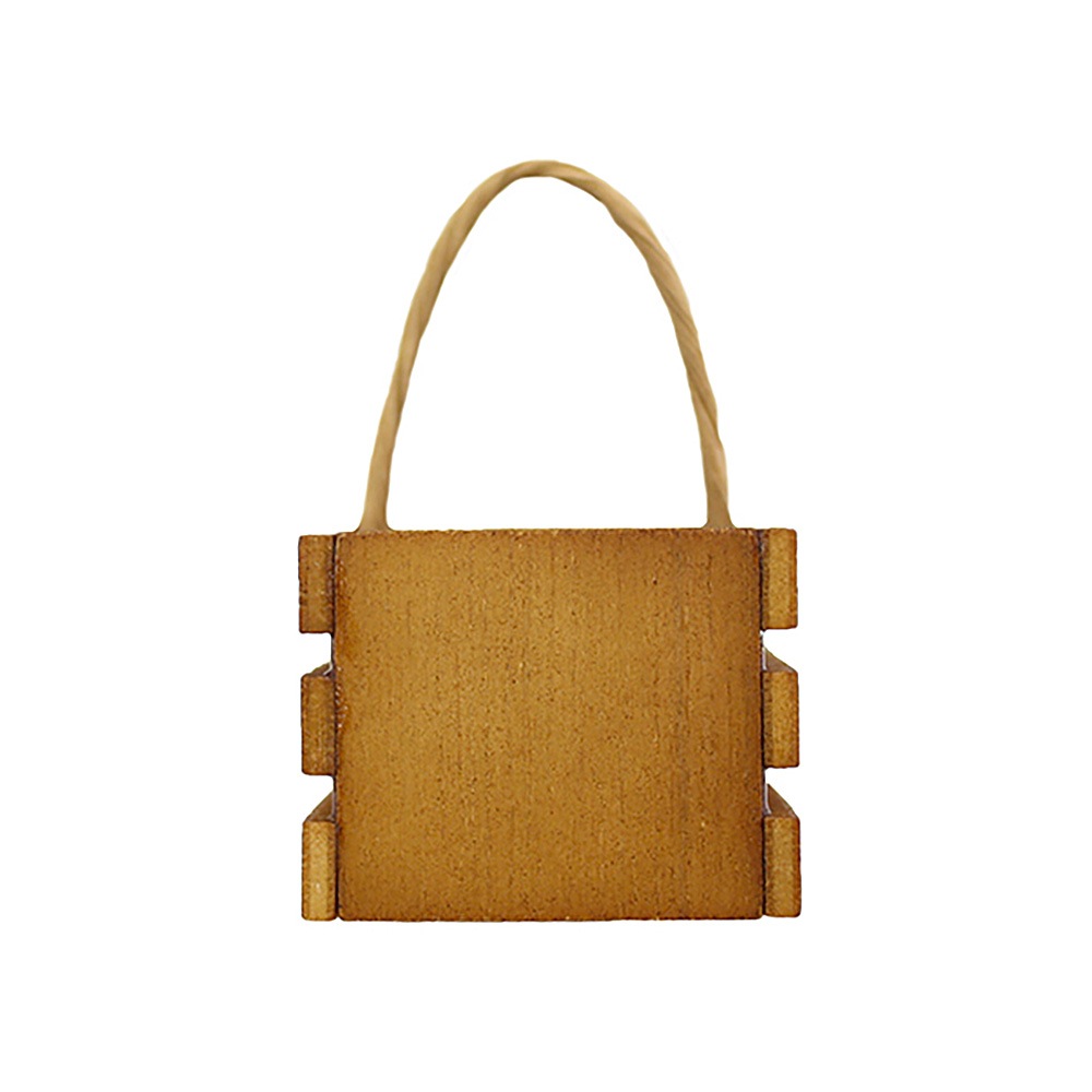 木製ナチュラルバスケット | ミニチュアパーツ | ビリーの手作りドール