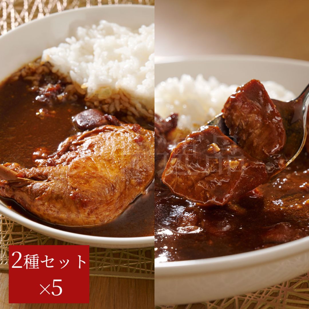 お肉たっぷり！よしやすカレー10個セット（2種×各5個）