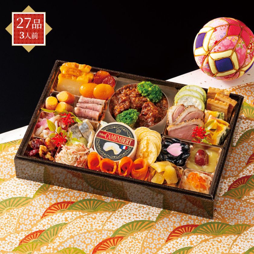 【10月早割5%OFF】洋風おせち2027　ご馳走づくし彩華（1段重/27品/3人前）冷凍