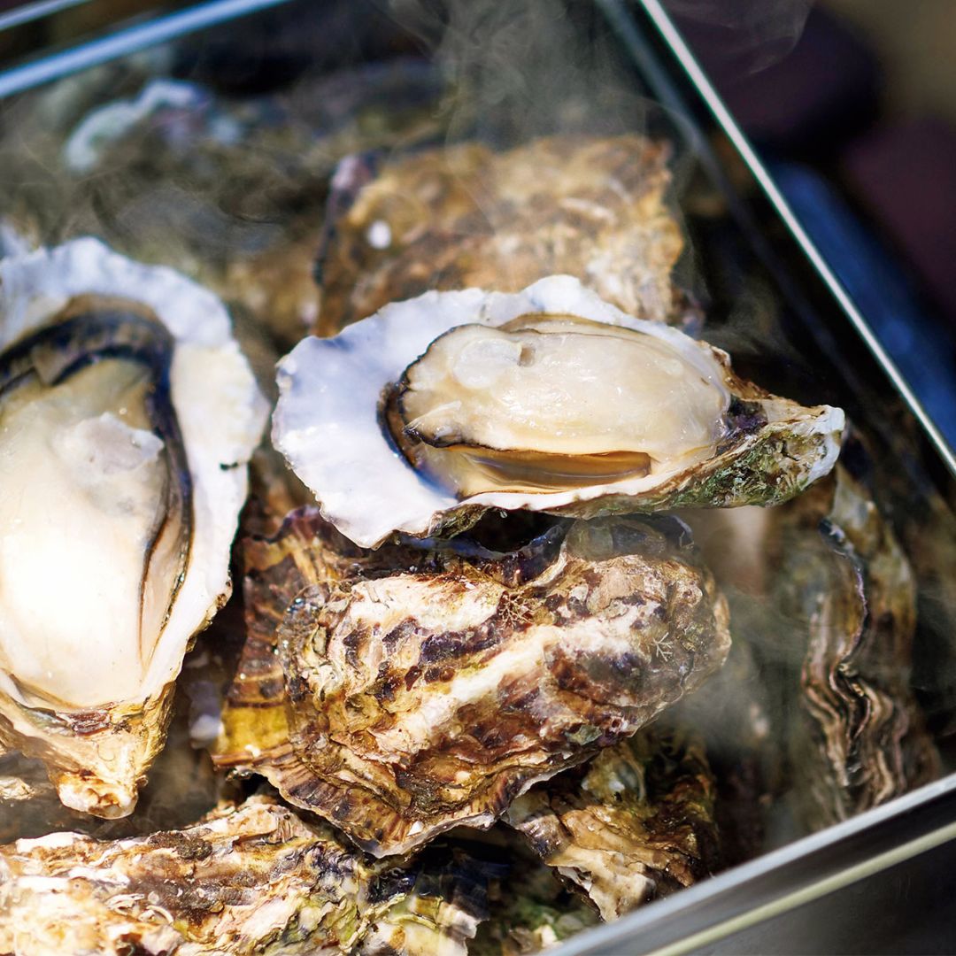 広島県産　殻付き牡蠣のカンカン焼き1.6kg（12～20個・軍手ナイフ付）広島県漁連