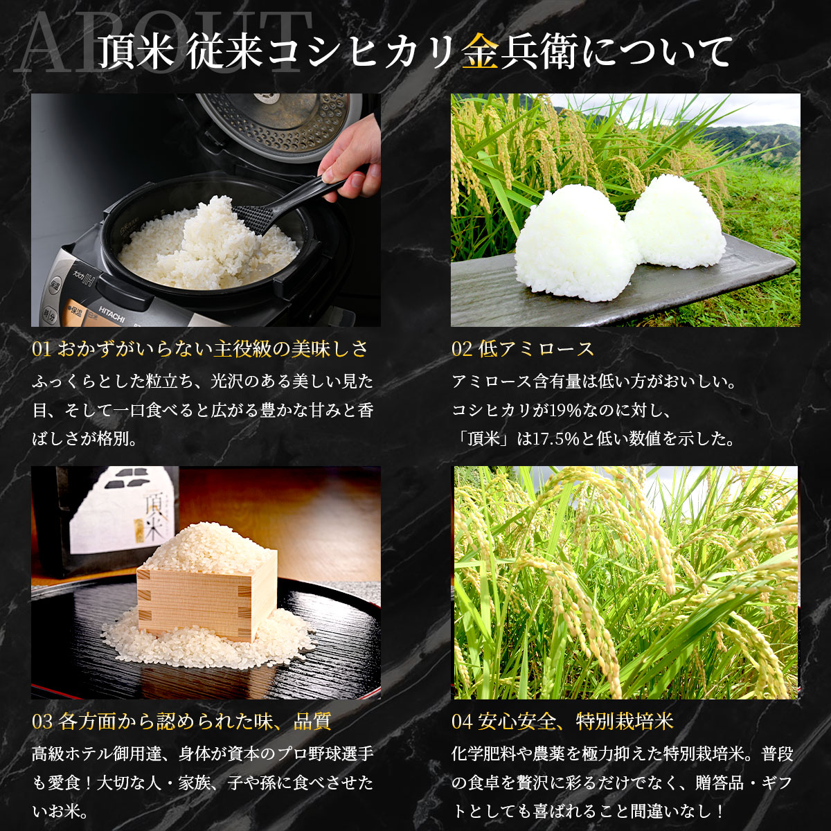 令和7年産　新潟県魚沼産コシヒカリ　頂米 金兵衛＆銀兵衛ギフトセット（2合×3袋）