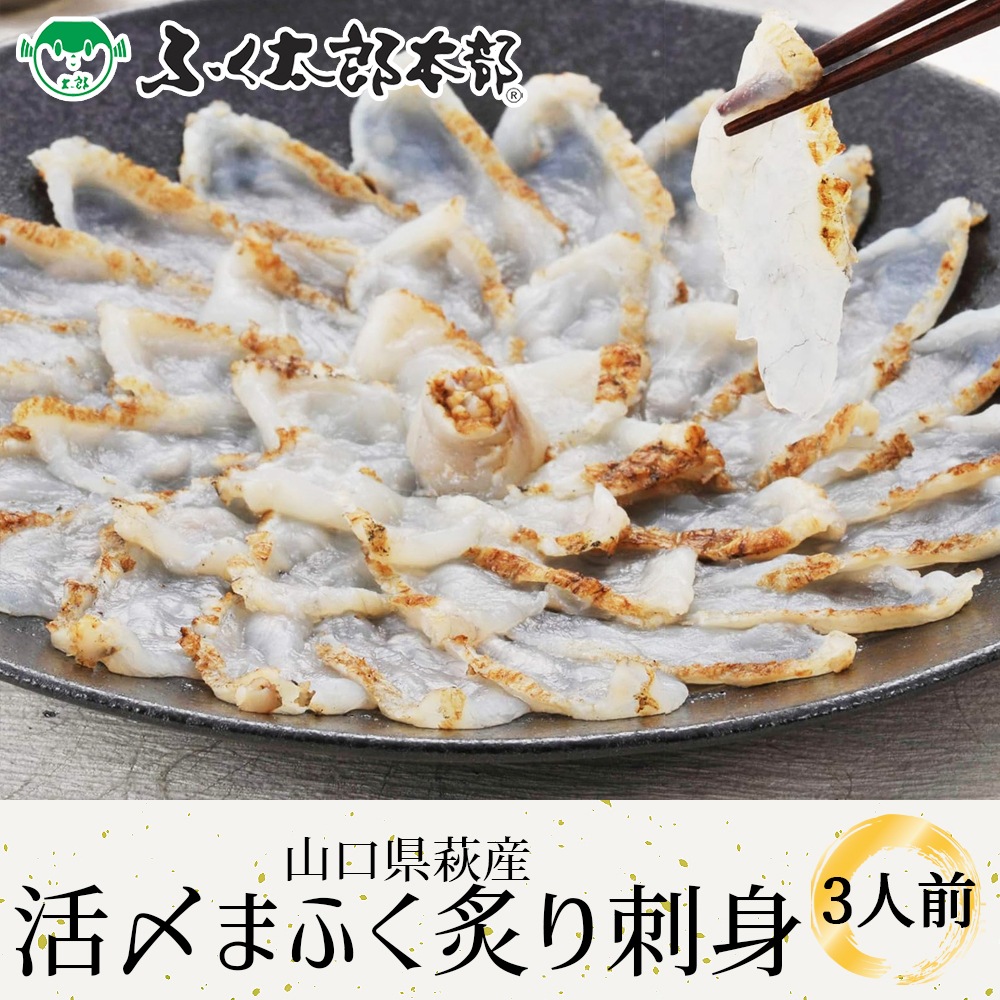 山口県萩産活き〆まふく炙り刺身　3人前［GO清］　門司の老舗ふぐ割烹料理店「ふく太郎本部」より産地直送