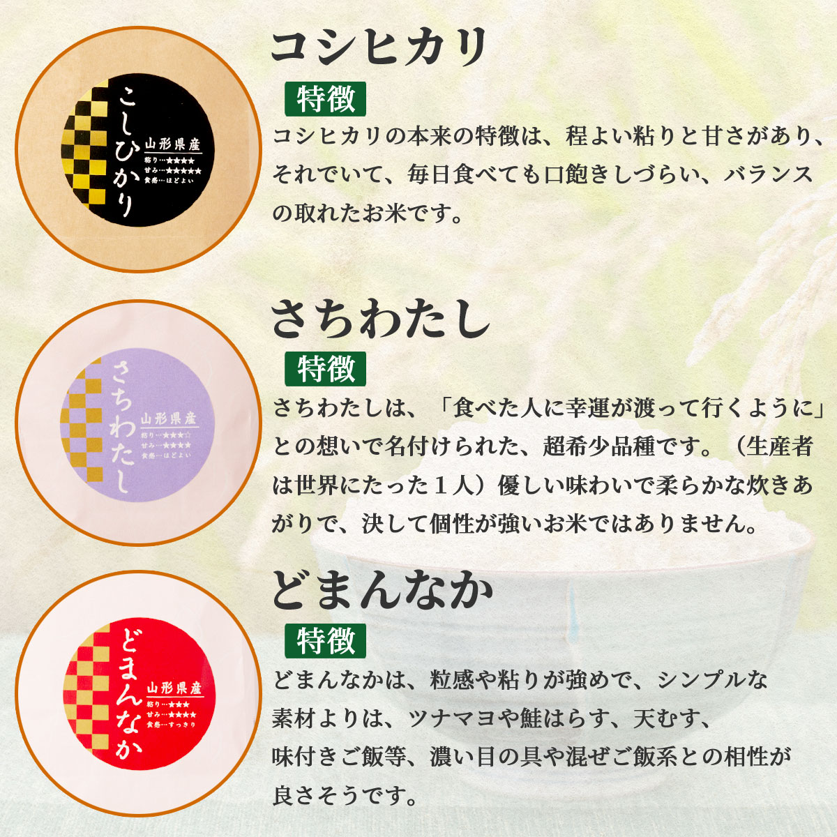 山形県産のお米 ギフトセットこめイロ 夢ごこち・つや姫・ひとめぼれ・ミルキークイーン・コシヒカリ・ゆうだい21・さちわたし・どまんなか・雪若丸 9種食べ比べ 令和7年度産