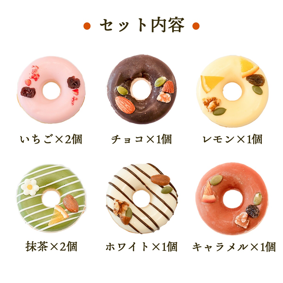 ドーナツ型チーズケーキ ハピチリング 8個ギフトセット（いちご・抹茶・チョコ・ホワイト・レモン・キャラメル）【グルテンフリー・冷凍お取り寄せスイーツ】iHug Cheese