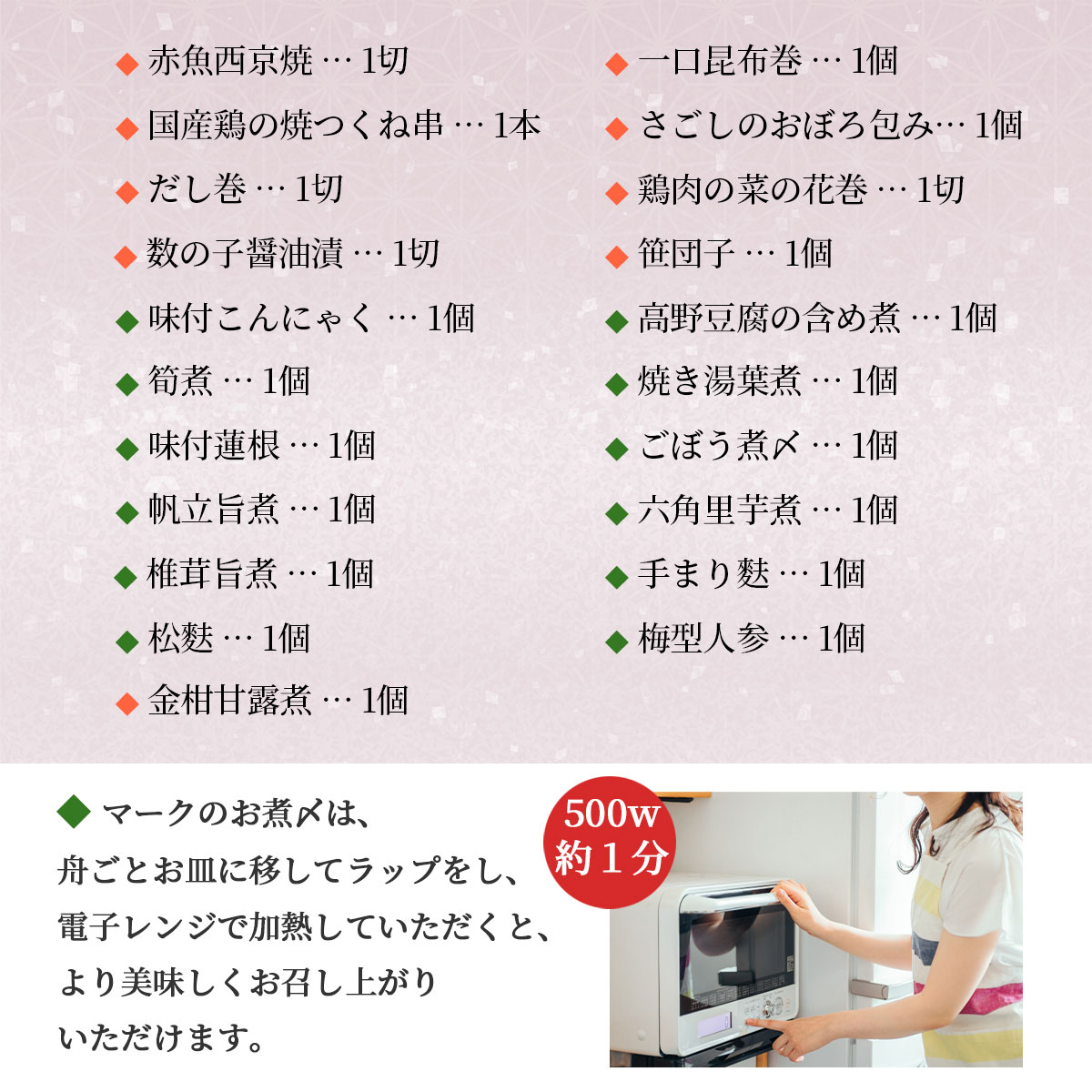 本格京風おせち2026　花籠一段（1段重/31品/1人前）