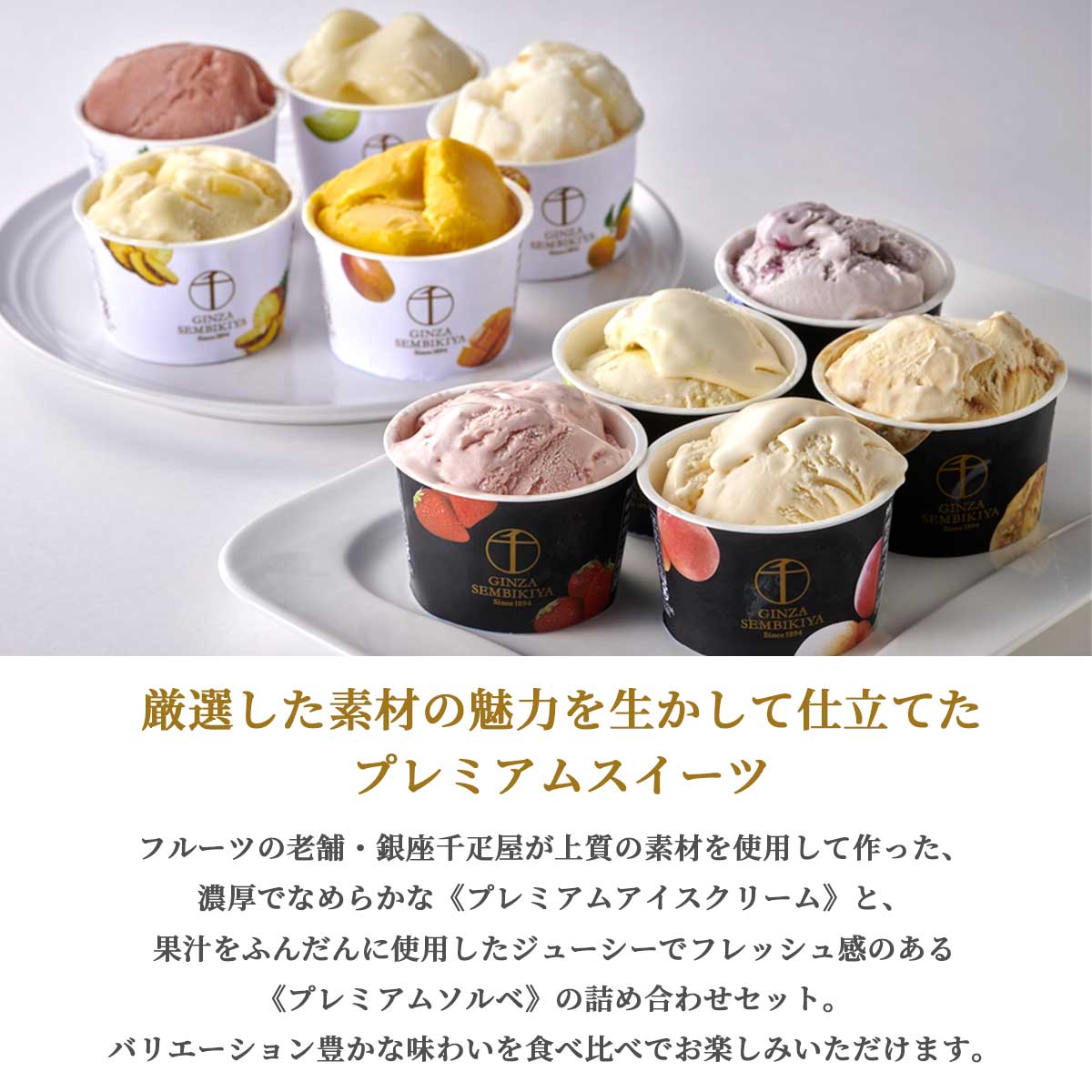 銀座千疋屋　銀座プレミアムアイス＆ソルベ10種10個入り