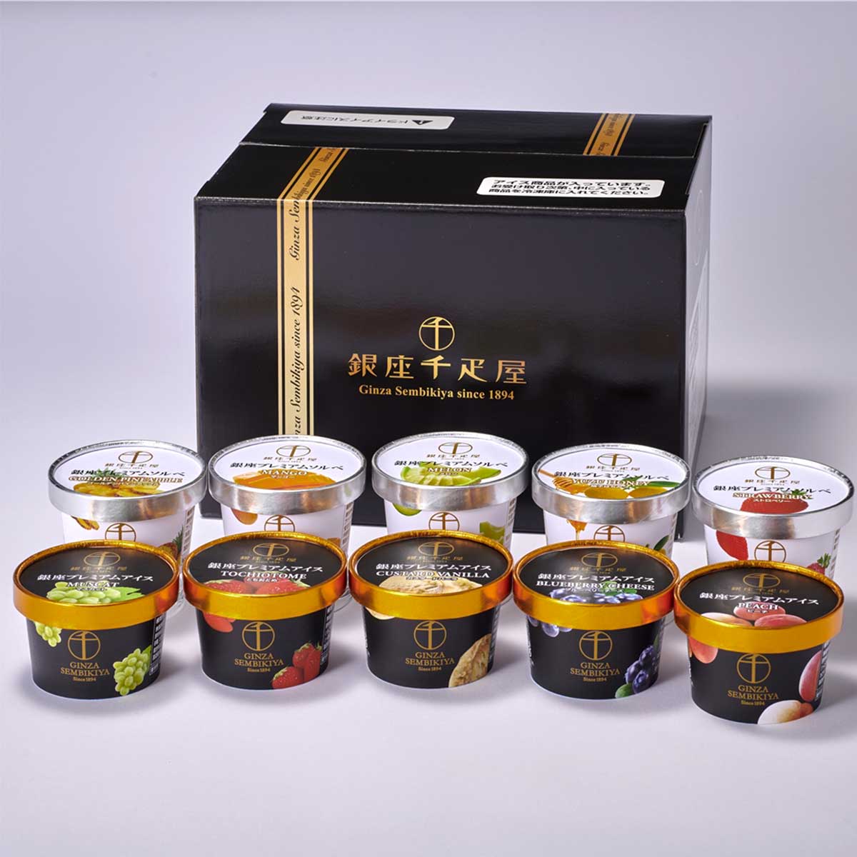 銀座千疋屋　銀座プレミアムアイス＆ソルベ10種10個入り
