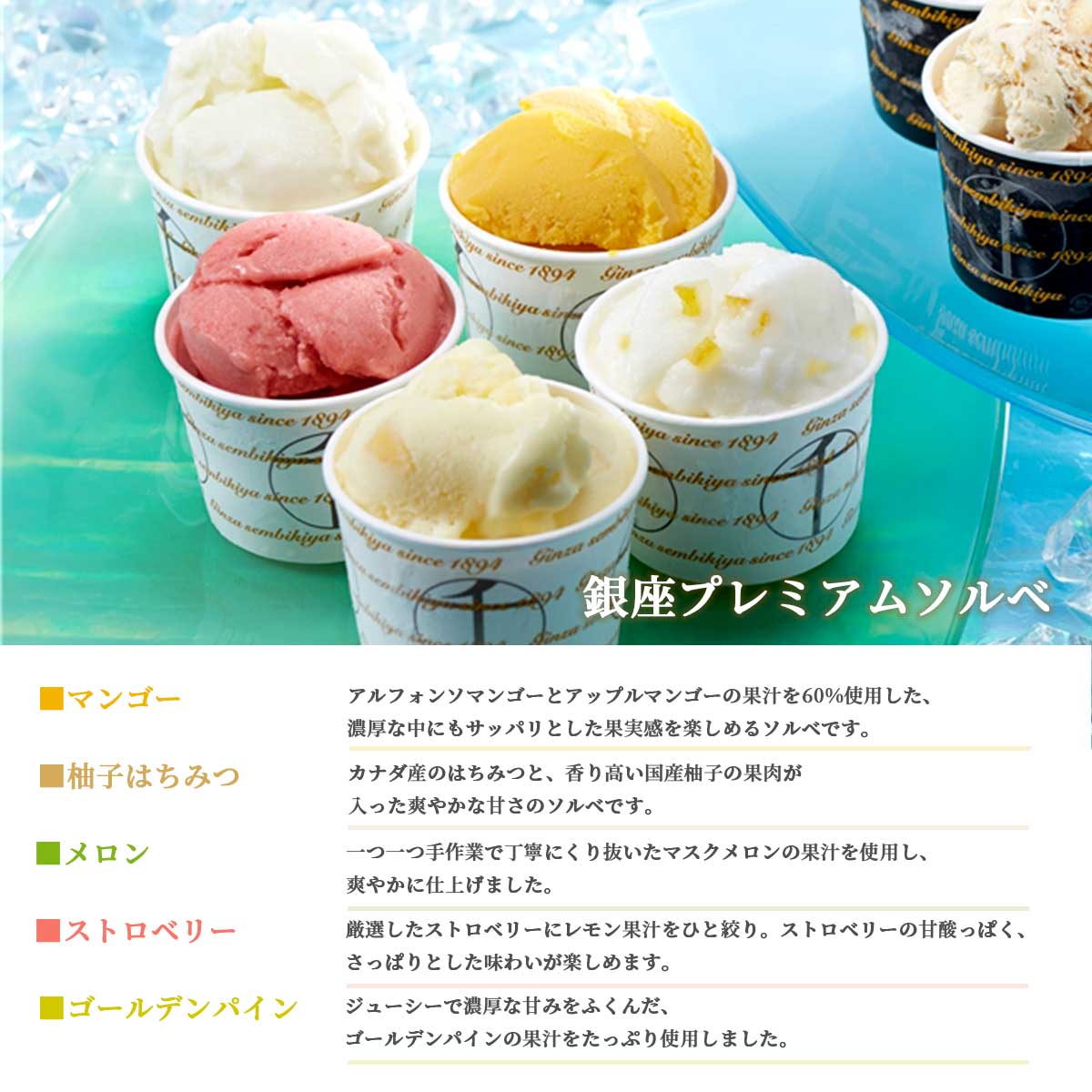 銀座千疋屋　銀座プレミアムアイス＆ソルベ10種10個入り