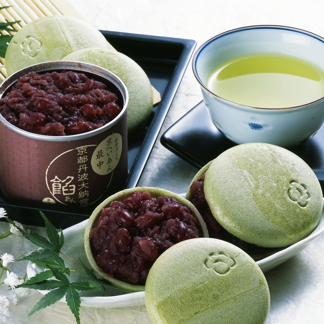 お手作り宇治もなか（抹茶皮/丹波大納言あん 最中)