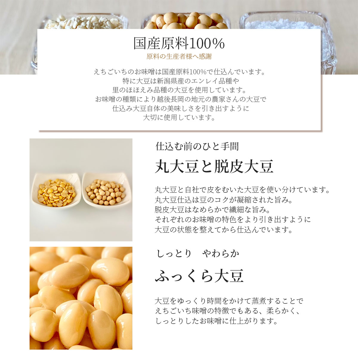 丸しぼり　650g×2個入（赤みそ・白みそ各1個入）国産大豆使用・無添加生味噌　えちごいち味噌
