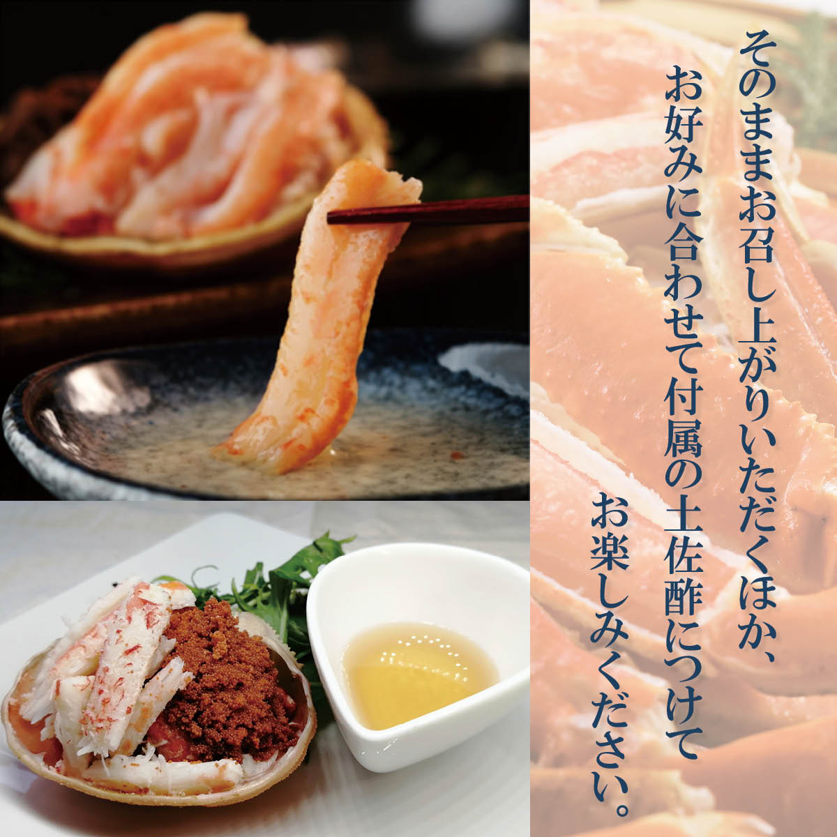 セイコ蟹の甲羅盛り（70g×3個入）土佐酢付き　京丹後から産地直送