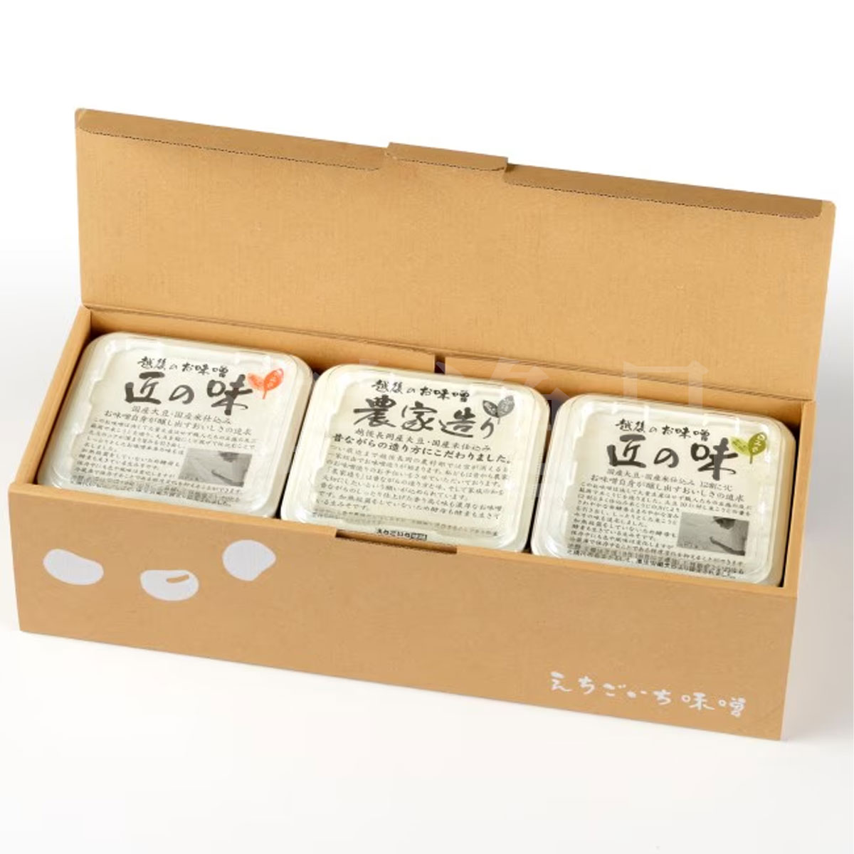 味噌3種 味くらべギフトセット 葵【あおい】　国産大豆使用・無添加生味噌　えちごいち味噌