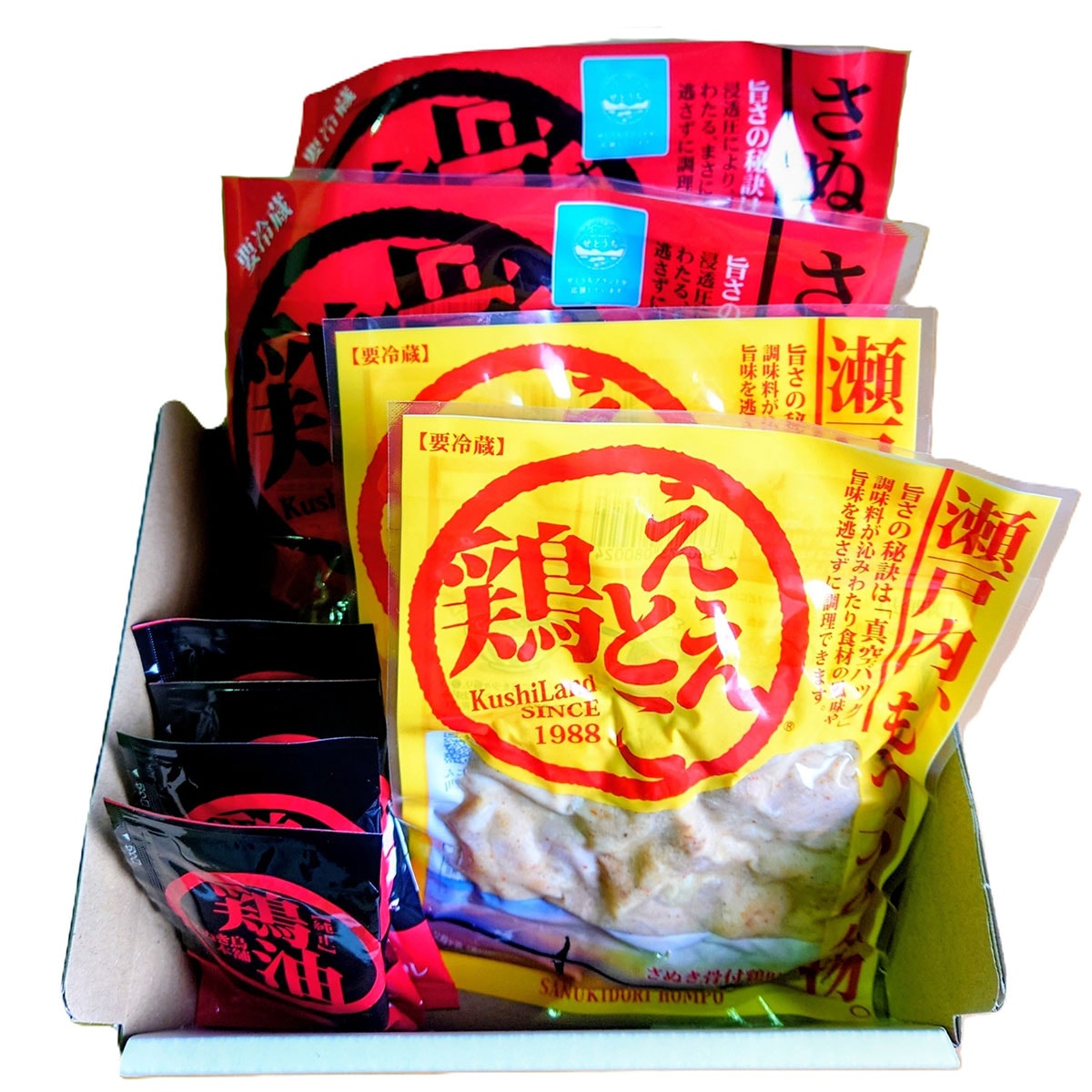香川県のご当地グルメ　さぬき骨付鶏2本・ええとこ鶏（国産鶏もも肉）2袋セット　鶏油付き　さぬき鳥本舗