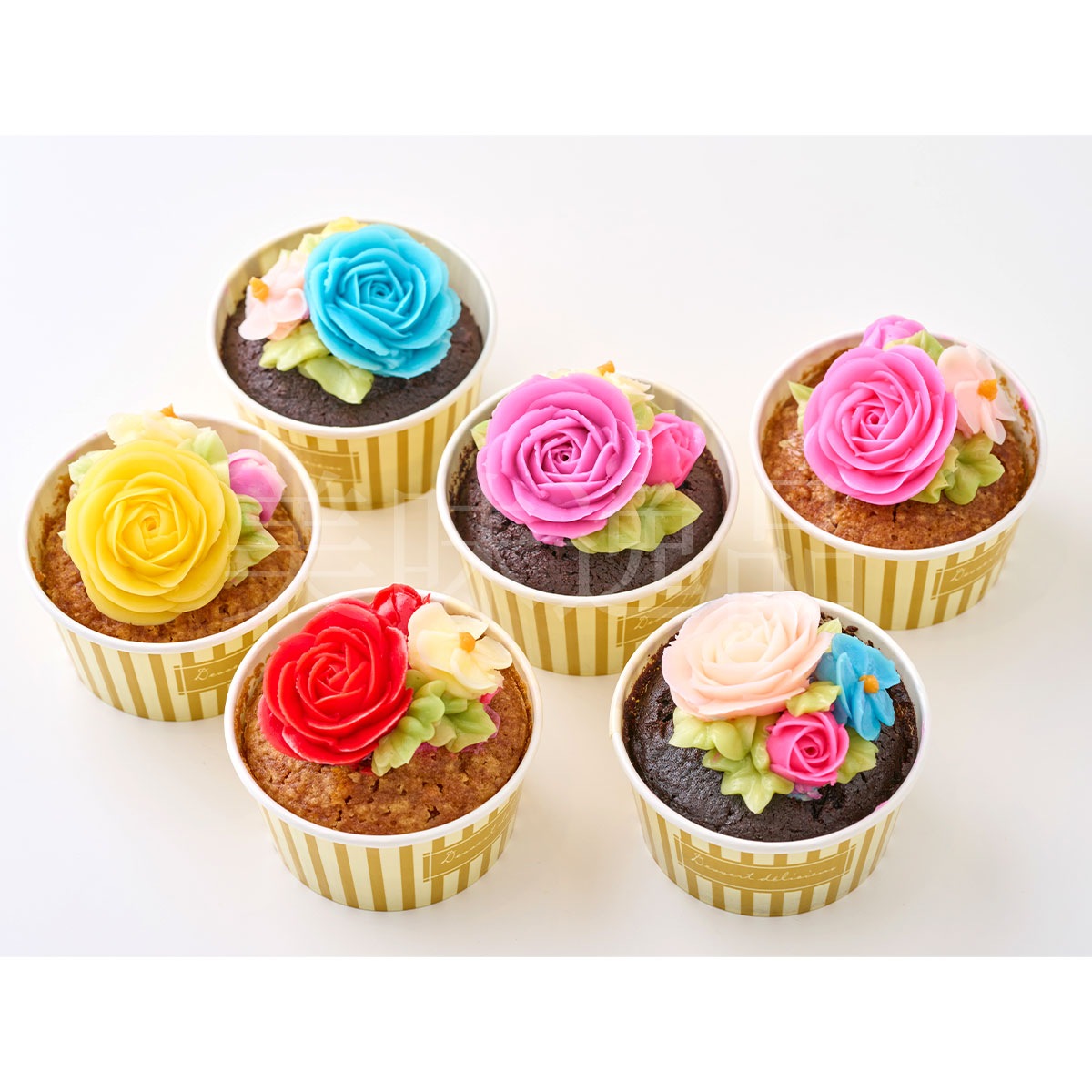 お花のカップケーキ　薔薇　6個セット