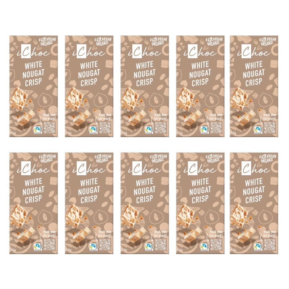 iChoc オーガニックチョコレート ホワイトヌガークリスプ 80g10枚入(冬季限定)