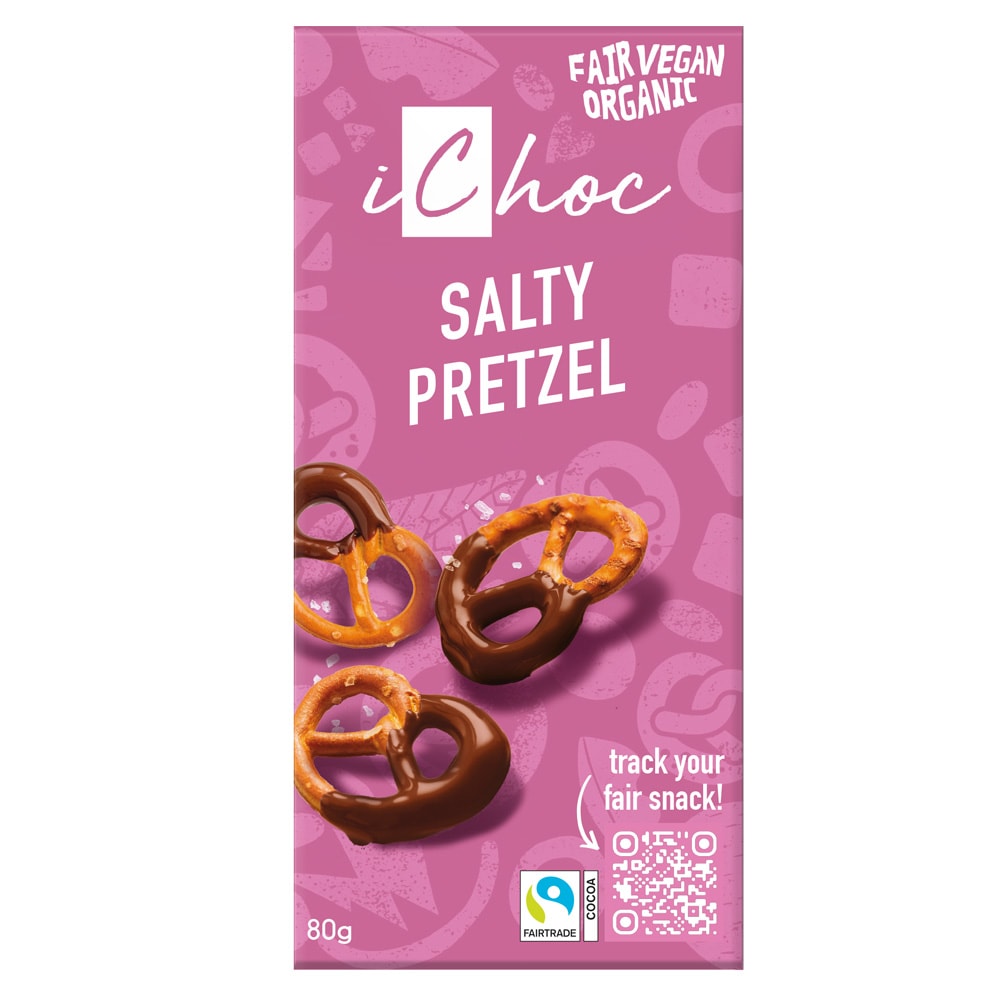 iChoc オーガニックチョコレート ソルティプレッツェル 80g(冬季限定)