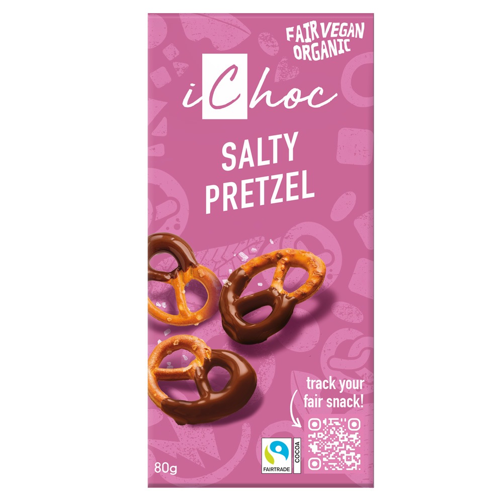 iChoc オーガニックチョコレート ソルティプレッツェル　80g10枚入（冬季限定）