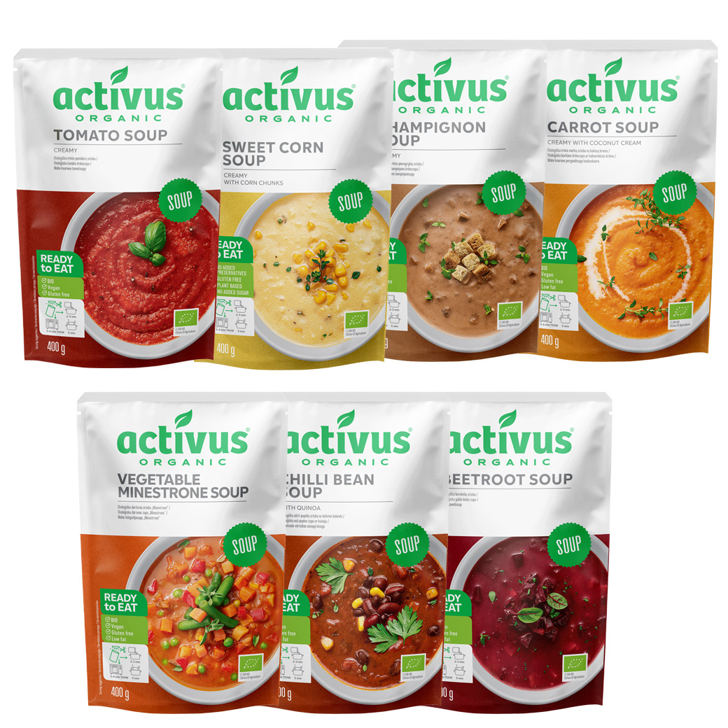 activusオーガニック野菜スープ400gxポタージュ7種セット（ﾄﾏﾄ・ｷｬﾛｯﾄ