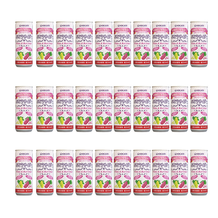 （ヒカリ）オーガニックぶどうサイダー＋レモン　250ｍｌｘ30本入