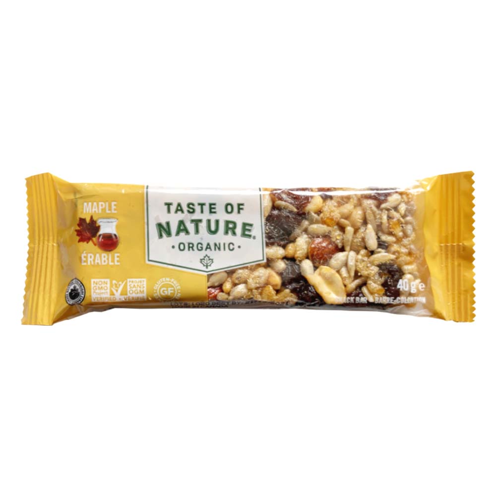 【定期購入】Taste of Natureオーガニックフルーツ＆ナッツバーメープル 16本入