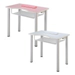 ネイルテーブル NEO ホワイト/ピンク 高さ72幅90奥行55cmの通販