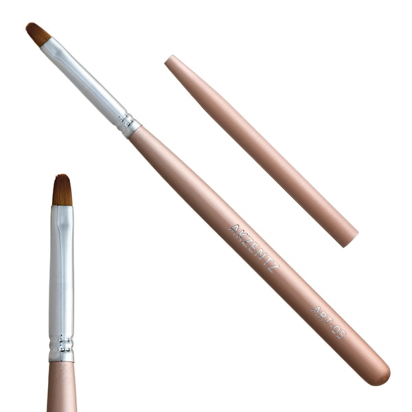AKZENTS ULジェルネイルブラシ オーバル筆R05 キャップ付き 毛丈8.5幅5.5mm