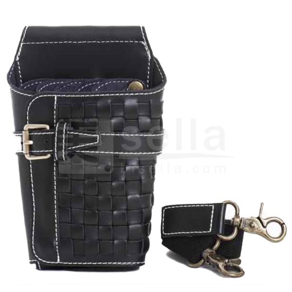 本革 シザーケース パライソ 編み込みデザイン