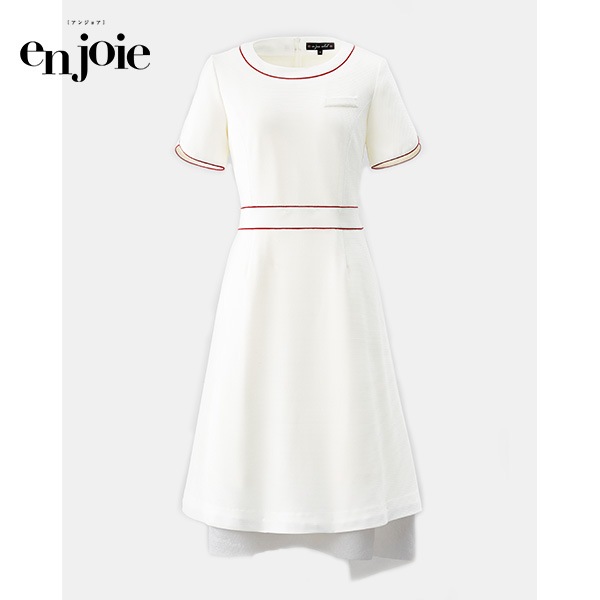 アンジョア ワンピース 66550-4 ホワイト＜Ripple Knit＞
