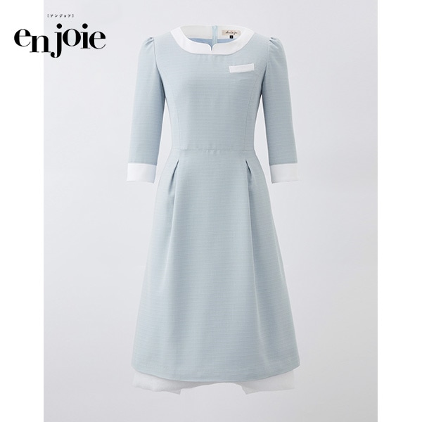 アンジョア ワンピース 61970-3 ブルー＜Jewelry Border＞の商品