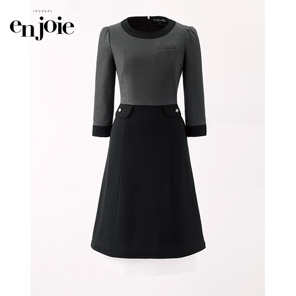 アンジョア ワンピース 61990-8 グレー<Classy Knit>の商品