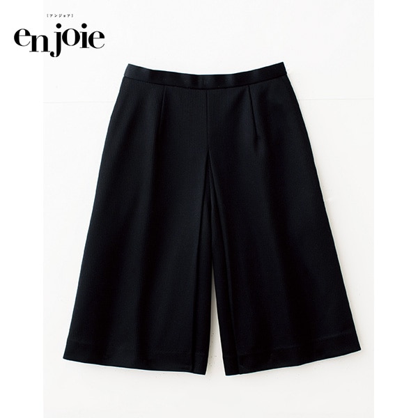 アンジョア 後ろゴムキュロット 71515-2 黒＜Active Stretch Knit＞