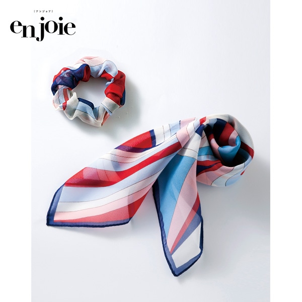 アンジョア スカーフ＆シュシュ OP123-1 紺