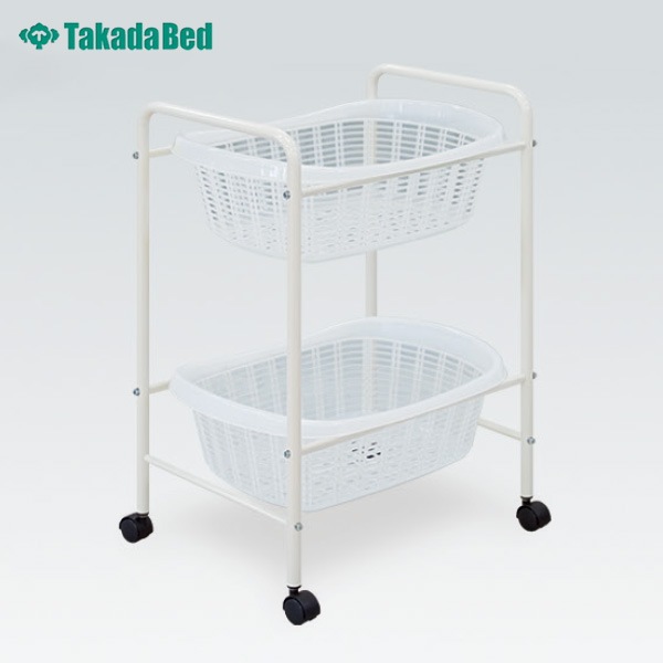 脱衣カゴ ワゴン 2段 TB-73-06 ホワイト 高田ベッド の商品