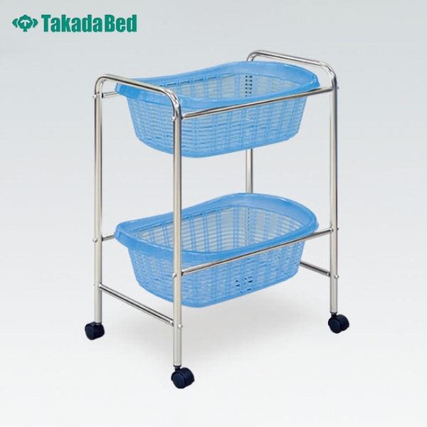 脱衣カゴ ワゴン S型2段 TB-73-09 ブルー 高田ベッドの商品