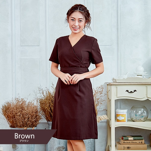 【無料試着可】Lin de Lin リンデリン ワンピースLDL-1406 ブラウン