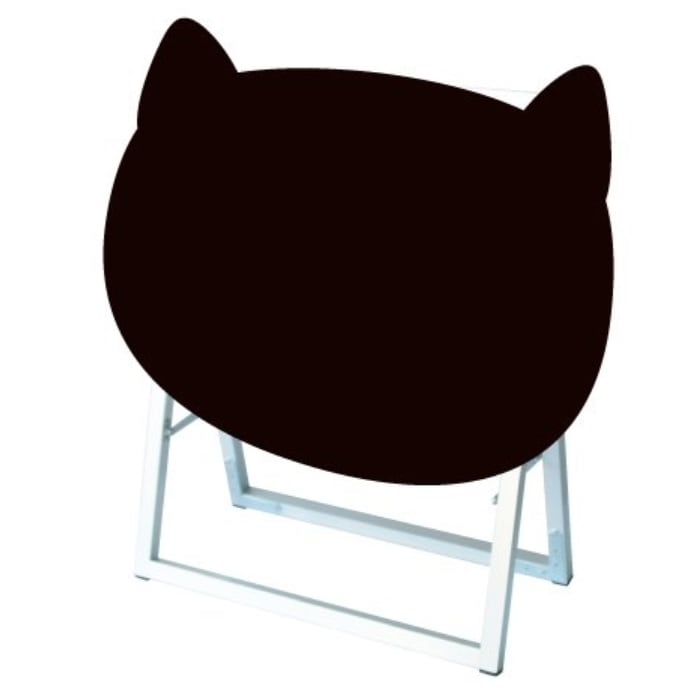 オーダー受付　猫パネル㊺　6/5 ポップルスタンド看板シルエット 60×45片面ブラック ネコ形の通販｜美セラ