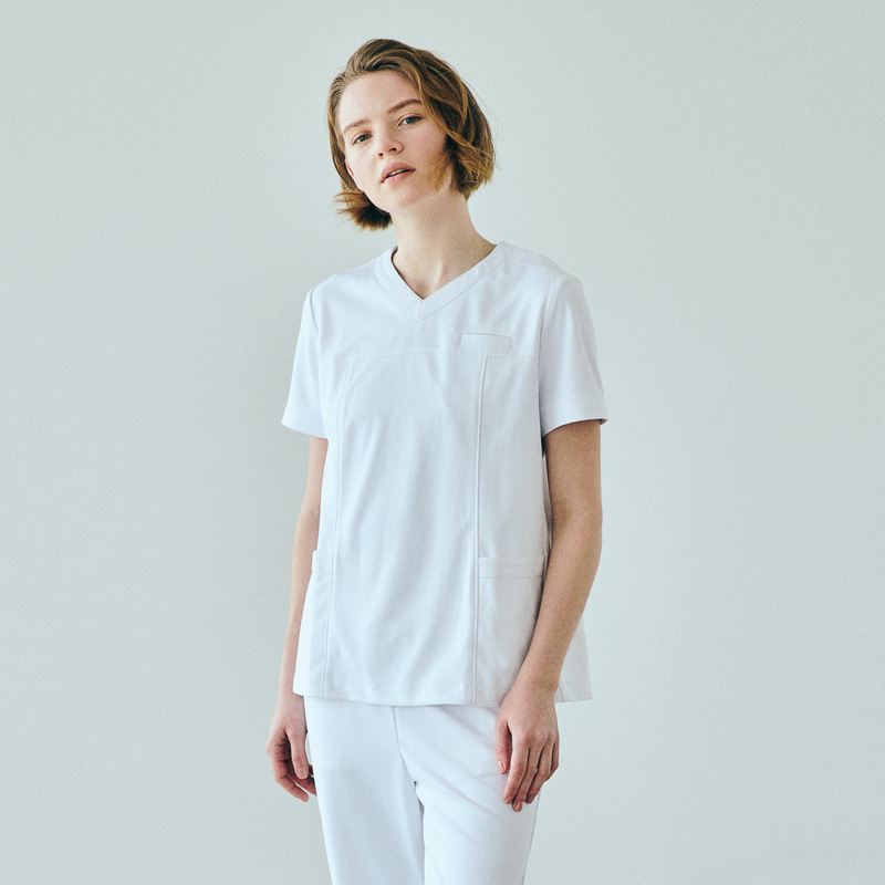 JILL STUART スクラブトップスストレッチ バリエーション4色/4