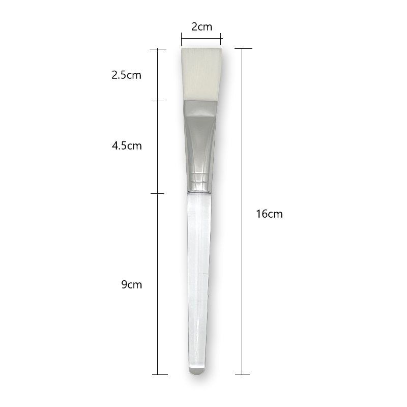 マスクブラシ ナイロン 長さ16.0cm クリア＆ホワイト フェイシャルパック用はけ