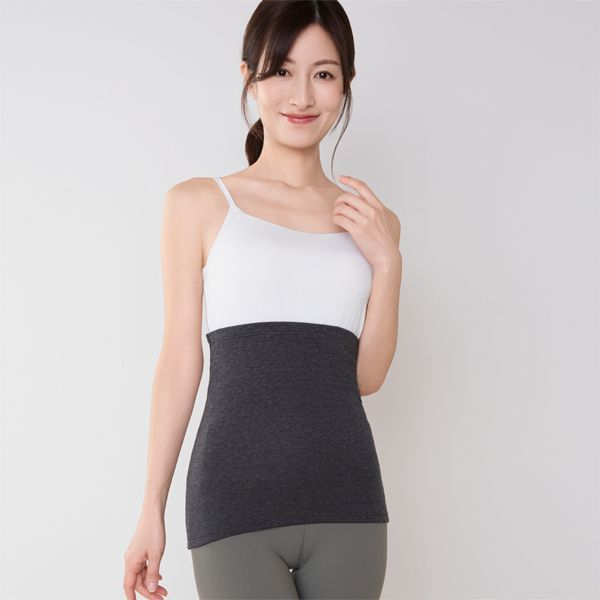 裏起毛腹巻 クオルテ 杢グレー 「遠赤外線×吸湿発熱×裏起毛」しめつけにくいのにしっかりあたたかい