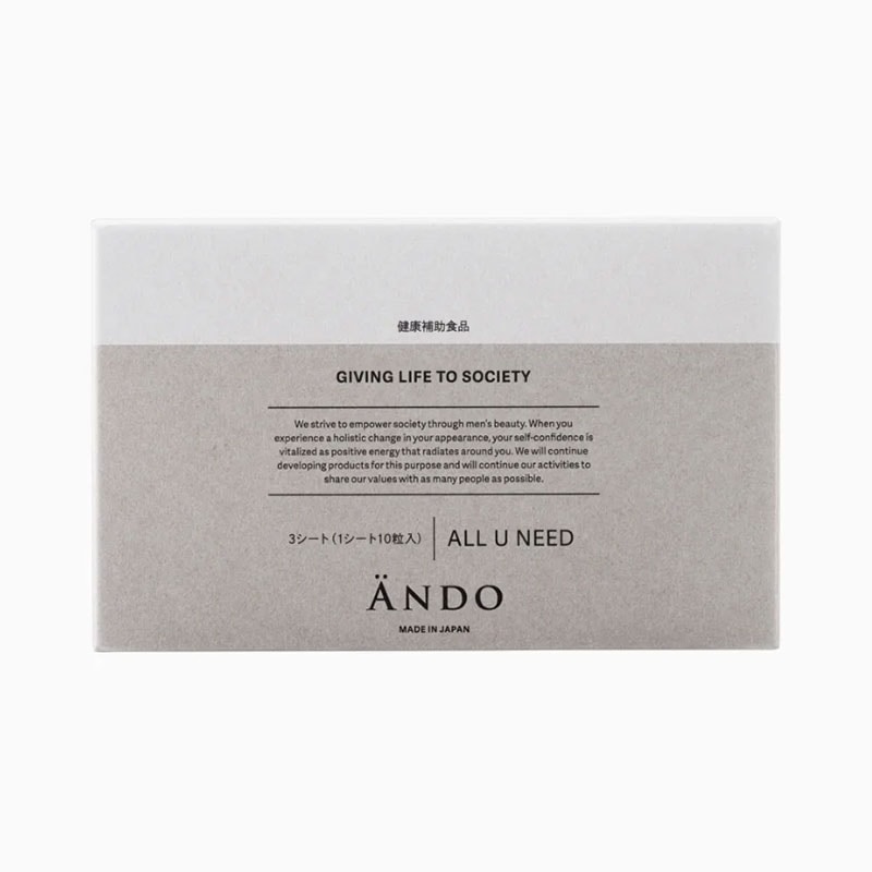 ANDO(アンド) ANDO ALL U NEED 30粒(約2週間分) サプリメント 店販可 メンズケア