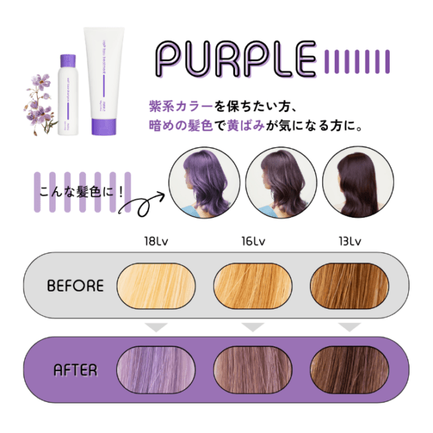 イロップ タス シャンプー＆トリートメント[PURPLE] ヘアカラー パープル iroP