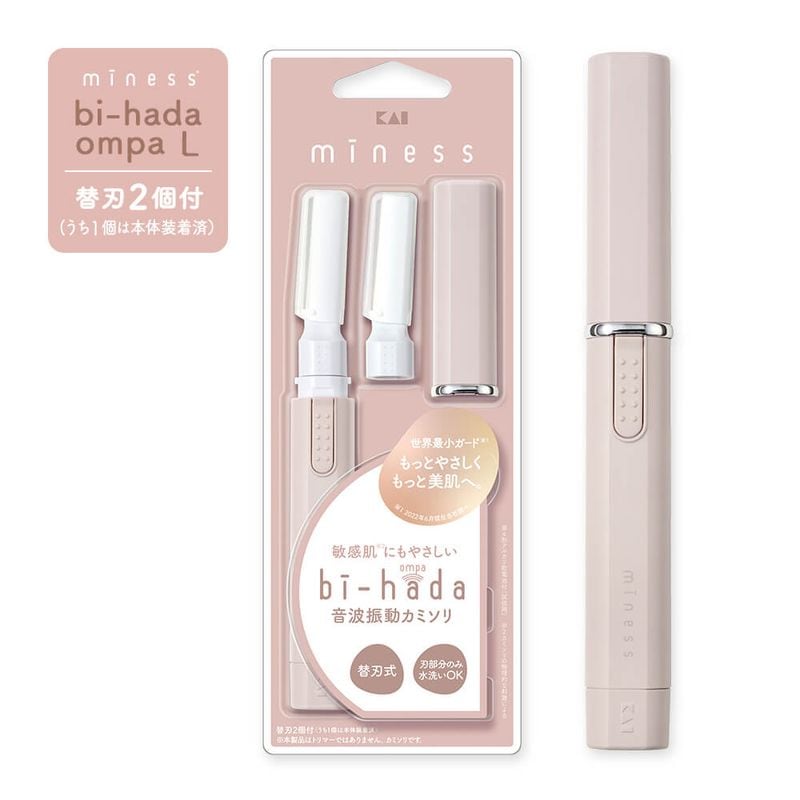 貝印 音波振動カミソリ miness bi-hada ompa L 替刃2個付 本体