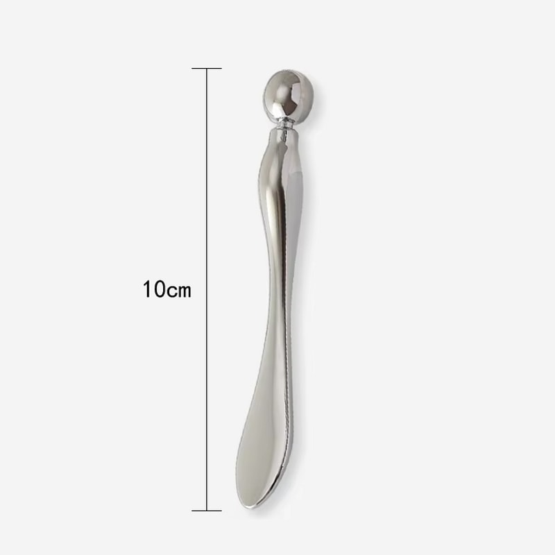 アイクリーム 美容スパチュラ 温冷 金属アプリケーター 10cm シルバー 目元ケア 目元マッサージ