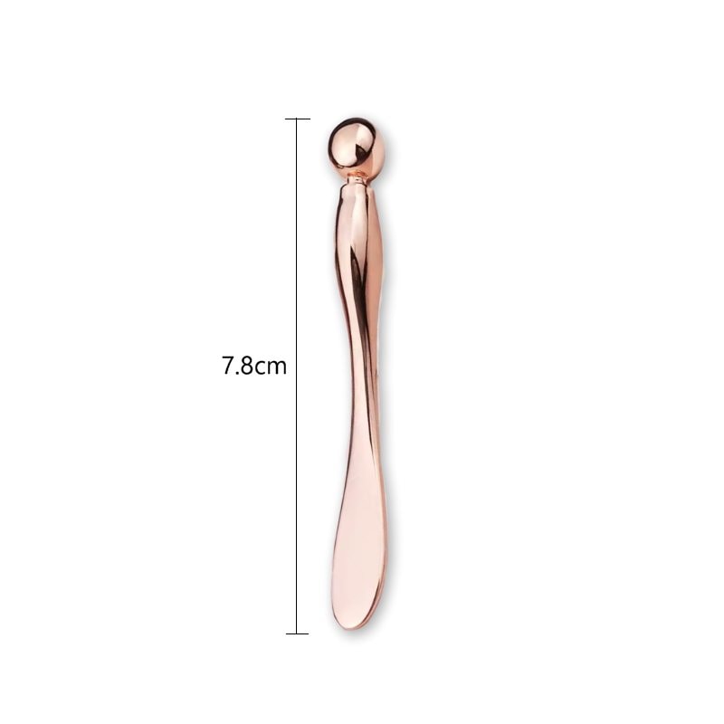 アイクリーム 美容スパチュラ 温冷 金属アプリケーター ローズピンク 7.8cm 目元ケア 目元マッサージ
