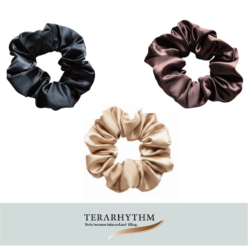 テラリズム TERARHYTHM 艶髪シュシュ 3色 北投石 テラヘルツ鉱石配合