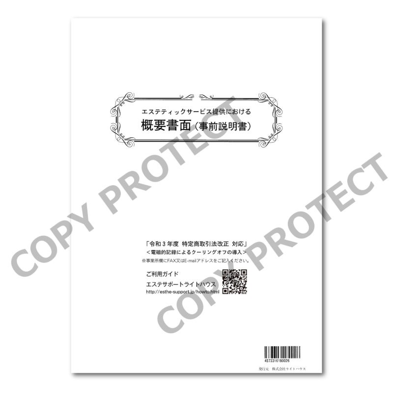 エステティック サービス概要書面 2枚複写50組