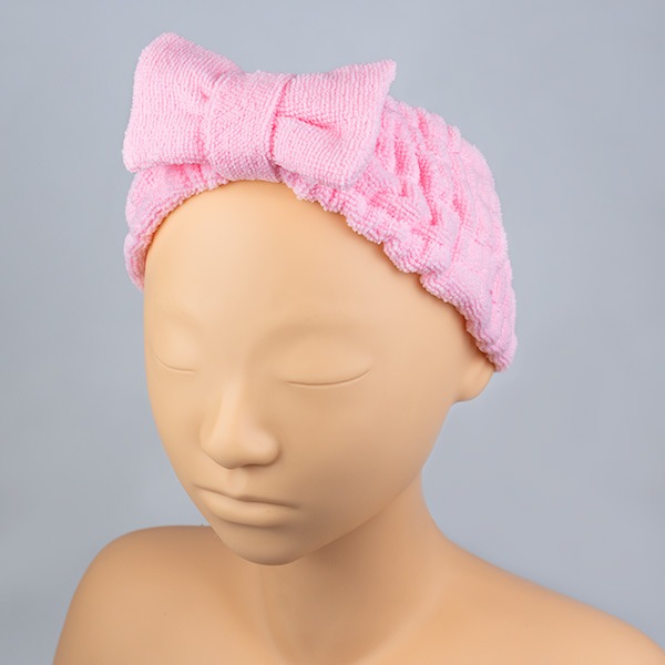 リボン ヘアターバン マシュマロタッチ(イエロー/ピンク)